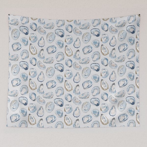 Item preview, blue oyster pattern designed and sold by AnnaGo.