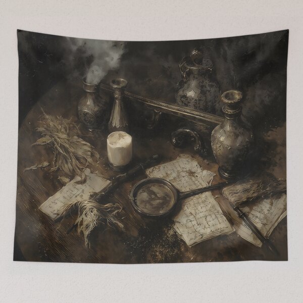 Item preview, Alchemist Table With Magic Potions And Scrolls designed and sold by DarkHolyQueen.