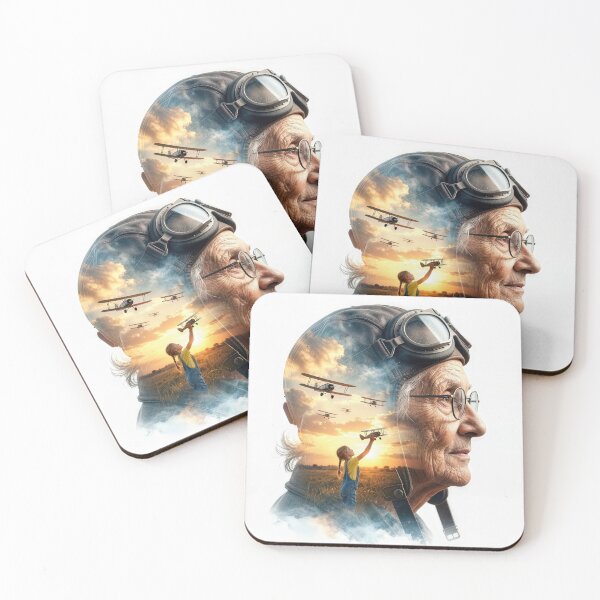Item preview, Old Woman Aviator with Biplane Memories in Double Exposure designed and sold by Maria Dryfhout.