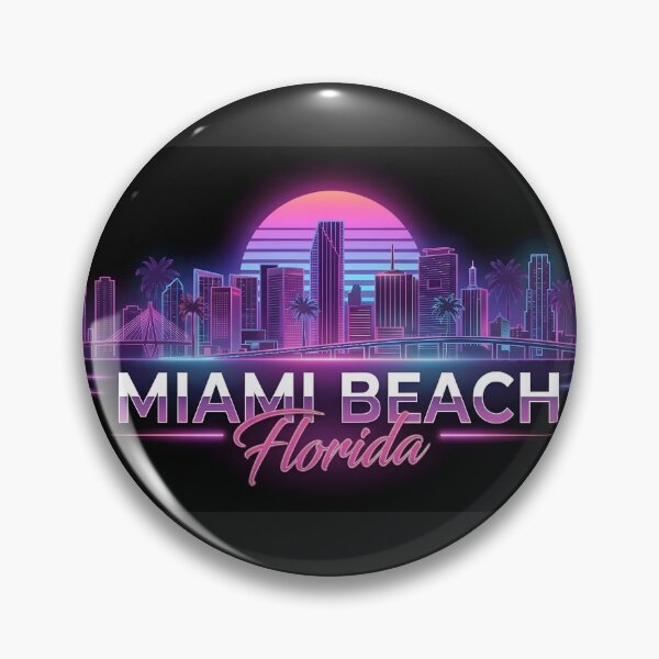 Item preview, Miami Beach Florida Neon Skyline designed and sold by Les-Ink-Studio.