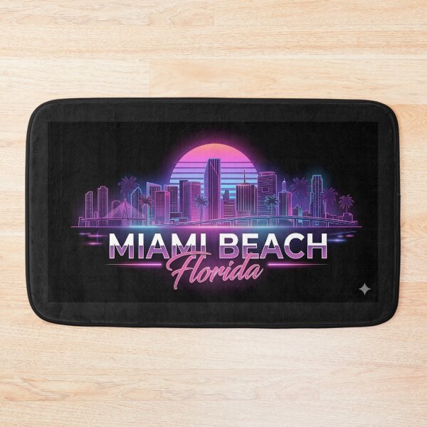 Item preview, Miami Beach Florida Neon Skyline designed and sold by Les-Ink-Studio.
