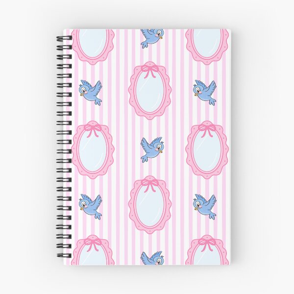 Item preview, Whimsical Pink Stripe, Blue Birds and Magical Mirror. designed and sold by Lockets Little Notes.
