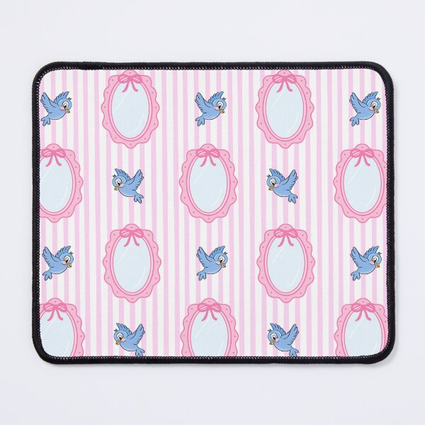 Item preview, Whimsical Pink Stripe, Blue Birds and Magical Mirror. designed and sold by Lockets Little Notes.