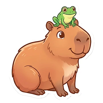 Artwork thumbnail, Capybara Sticker by JVBAStore
