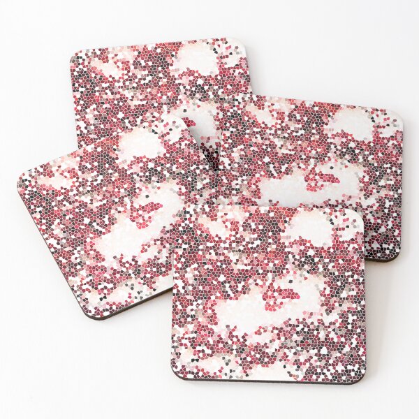 Item preview, Crimson Red Geometric Abstract Mosaic Pattern designed and sold by P-Design-Lab.