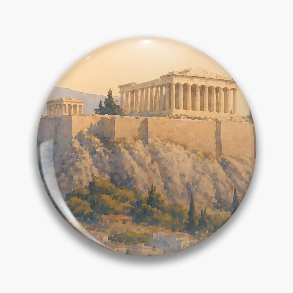 Item preview, Athens Greece Watercolor Poster, Acropolis Parthenon Art Print, Ancient Greek Architecture, Vintage Travel Wall Art designed and sold by Art-Selling.