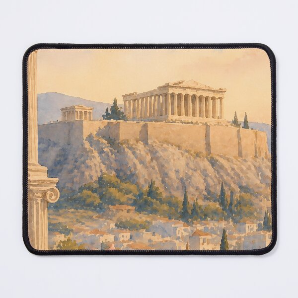 Item preview, Athens Greece Watercolor Poster, Acropolis Parthenon Art Print, Ancient Greek Architecture, Vintage Travel Wall Art designed and sold by Art-Selling.