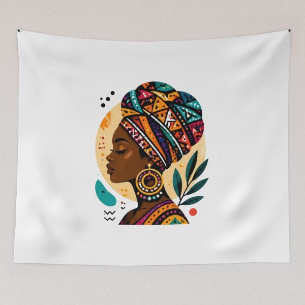 Aperçu de l'œuvre Colorful African Woman Portrait créée et vendue par WellN.