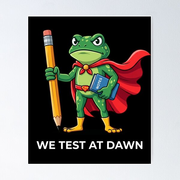Item preview, We Test At Dawn Funny Student Exam Teacher Academic designed and sold by FormalDehyena.
