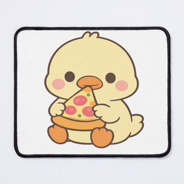 Item preview, Cute Duck Eating Pizza Kawaii Chick with Pizza Slice Funny designed and sold by Owcomm.