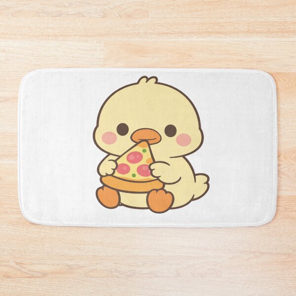Item preview, Cute Duck Eating Pizza Kawaii Chick with Pizza Slice Funny designed and sold by Owcomm.