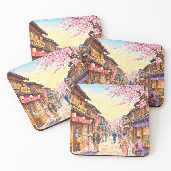 Item preview, Traditional Japanese Street Kimono Sakura Anime designed and sold by Unframed-Art.