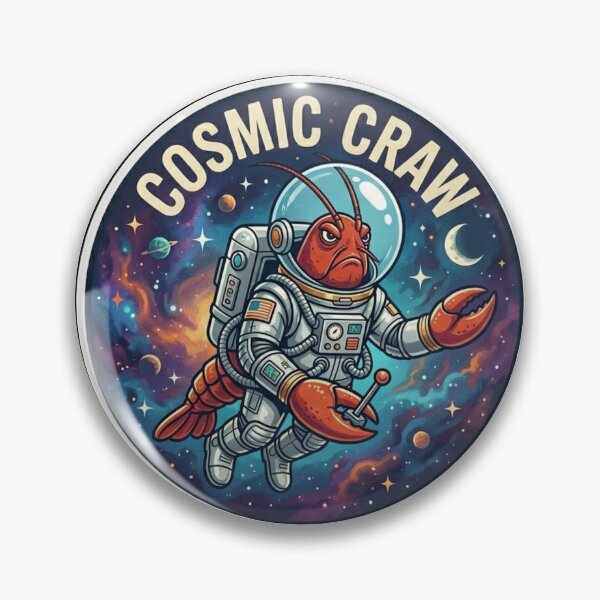 Item preview, Cosmic Crawfish - Vintage Sci-Fi Astronaut Space Explorer designed and sold by nbg2012.