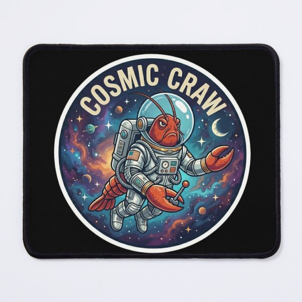 Item preview, Cosmic Crawfish - Vintage Sci-Fi Astronaut Space Explorer designed and sold by nbg2012.