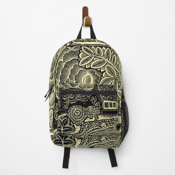 Item preview,  The Hidden Cottage — Bold Black & Cream Woodcut Landscape designed and sold by LouDSarG.