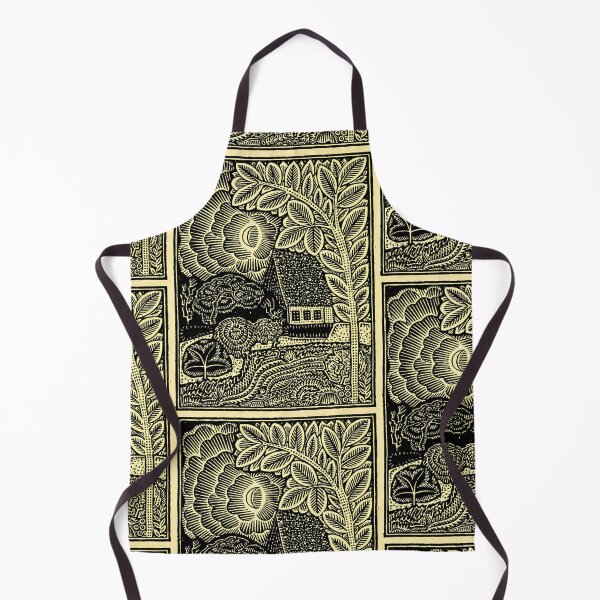 Item preview,  The Hidden Cottage — Bold Black & Cream Woodcut Landscape designed and sold by LouDSarG.