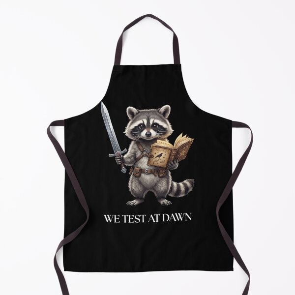 Item preview, We Test At Dawn Raccoon RPG Dungeons Dragons Gamer designed and sold by FormalDehyena.