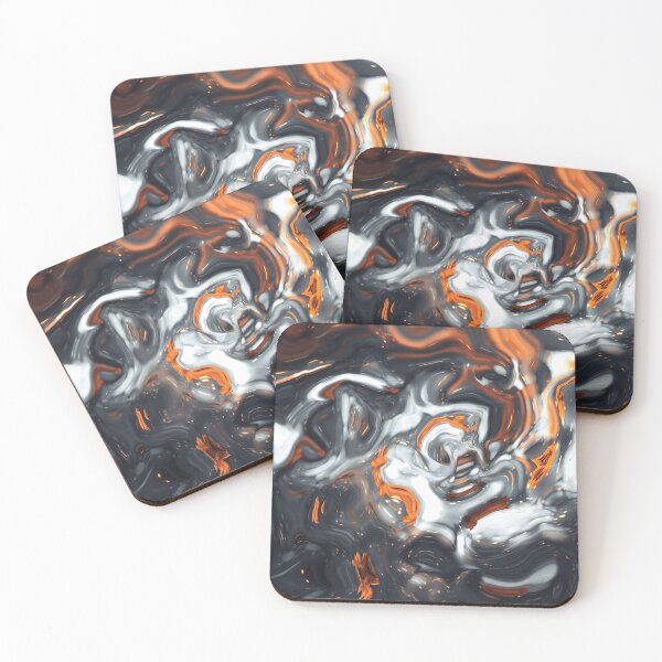 Item preview, Molten Liquid Metal Orange and Grey Fluid Swirl designed and sold by P-Design-Lab.