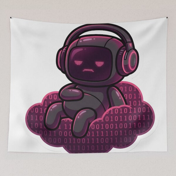 Item preview, Moody Goth Robot Aesthetic Cyberpunk Techwear Headphones Lofi Vibe designed and sold by StickyGuys.