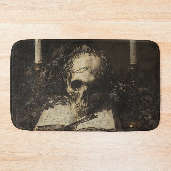 Item preview, Skull On Open Book Gothic Memento Mori Art designed and sold by DarkHolyQueen.