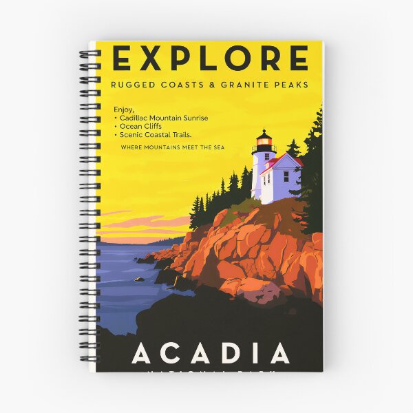 Item preview, PulsePosters Acadia National Park Maine Vintage Travel Poster designed and sold by PulsePosters.