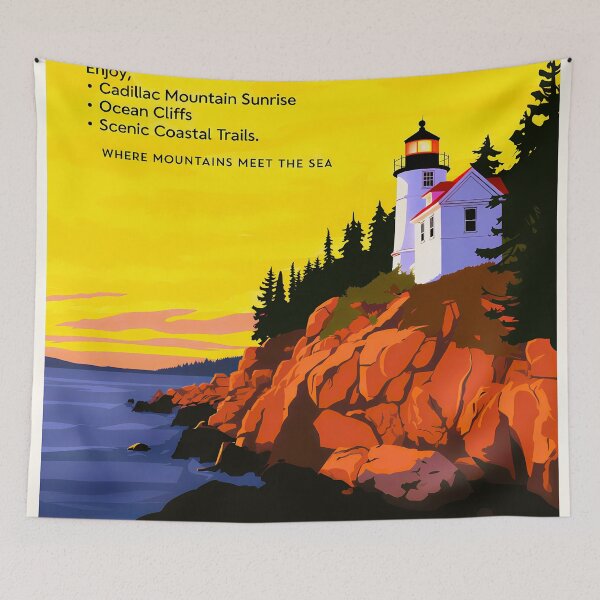 Item preview, PulsePosters Acadia National Park Maine Vintage Travel Poster designed and sold by PulsePosters.
