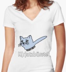 K (r) toothbrush - cats / brush (Funshirt Funshirt) Women's Fitted V-Neck T-Shirt