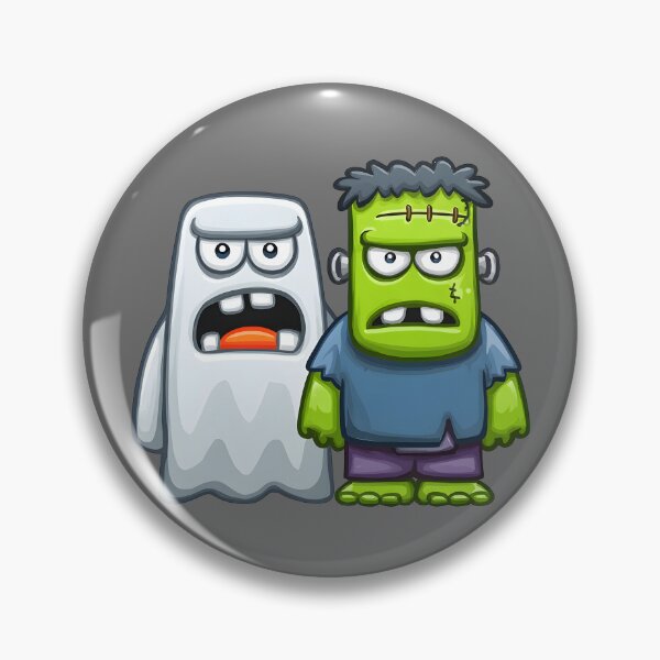 Item preview, Halloween 17 - Ghost and Frankenstein Cartoon Monsters designed and sold by NikaNavi.