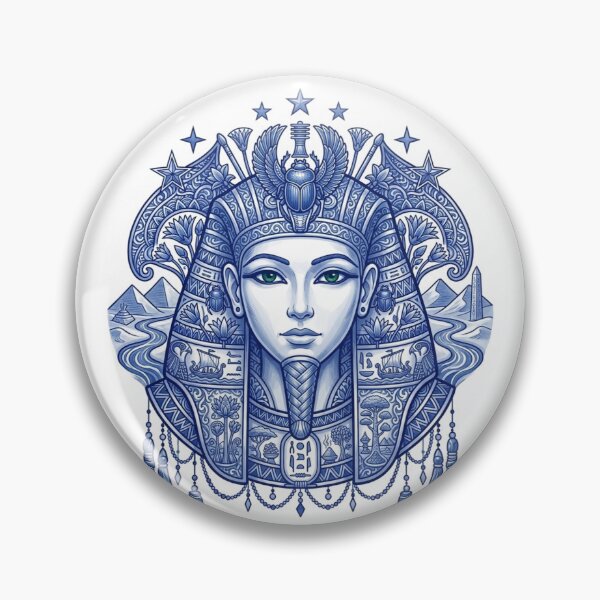 Item preview, Cleopatra Blue Line Art – Egyptian Queen Minimal Royal Design designed and sold by Queen Cleopatra.