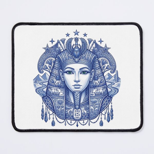 Item preview, Cleopatra Blue Line Art – Egyptian Queen Minimal Royal Design designed and sold by Queen Cleopatra.