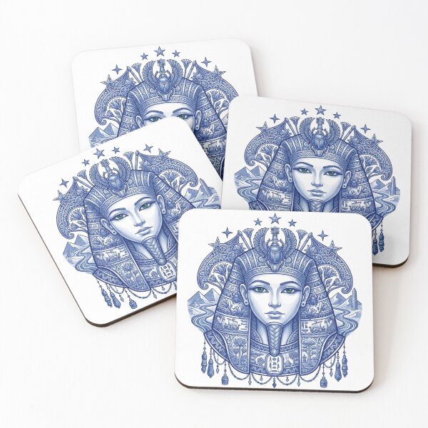 Item preview, Cleopatra Blue Line Art – Egyptian Queen Minimal Royal Design designed and sold by Queen Cleopatra.