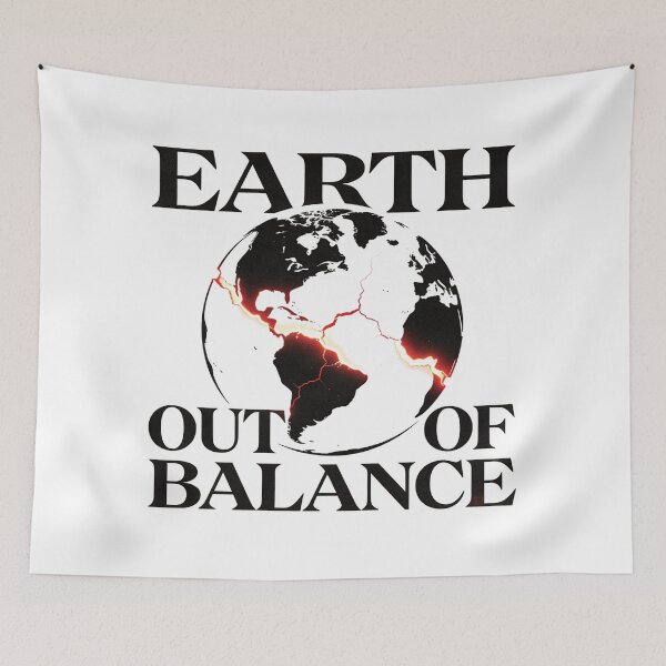 Item preview, Earth Out of Balance – Distressed Stencil Planet Street Art Design designed and sold by PLUSHIWORLDtm.
