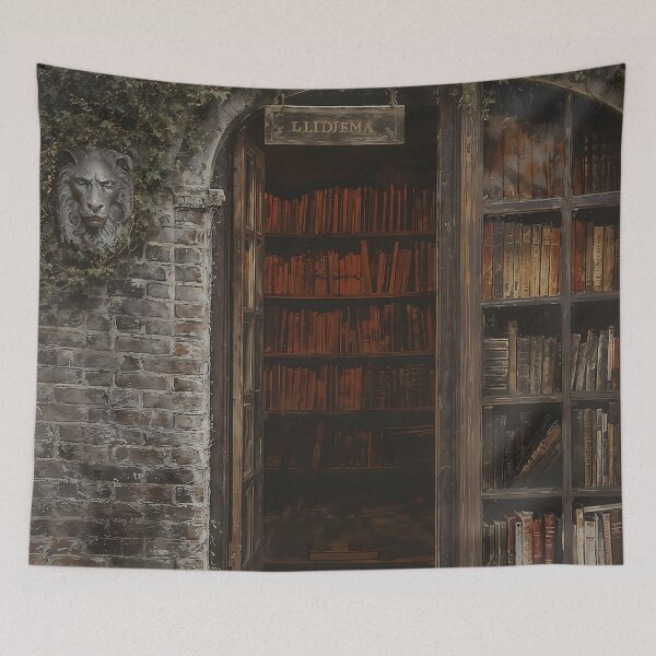 Item preview, Antique Book Shop Ivy Brick Wall Art designed and sold by DarkHolyQueen.