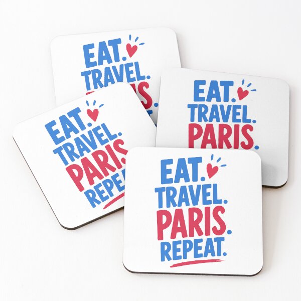 Item preview, 'Eat Travel Paris Repeat' Quote Sticker – Paris Travel Quote Sticker designed and sold by Olivra.