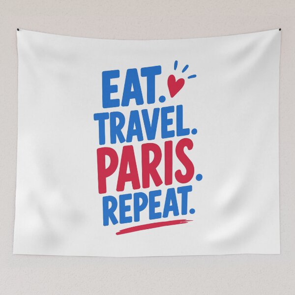 Item preview, 'Eat Travel Paris Repeat' Quote Sticker – Paris Travel Quote Sticker designed and sold by Olivra.