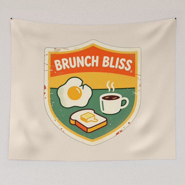 Item preview, Brunch Bliss Badge Retro Vintage Design designed and sold by Arte-Excellency.
