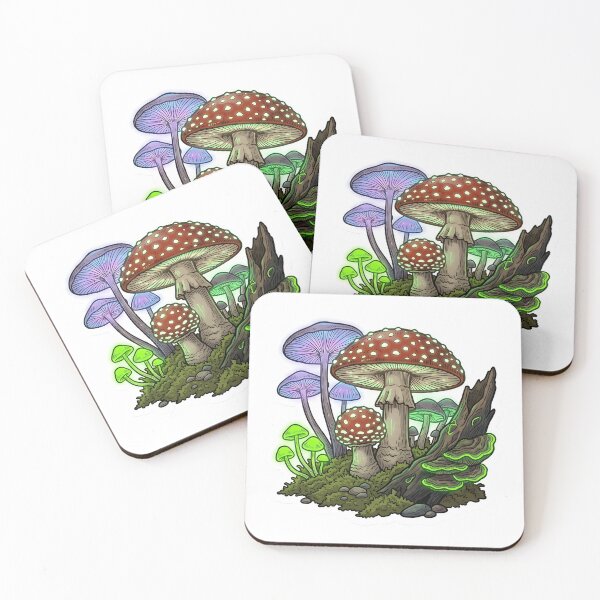 Item preview, Bioluminescent Mushroom Forest Goblincore Goth Nature Fungi Aesthetic designed and sold by StickyGuys.