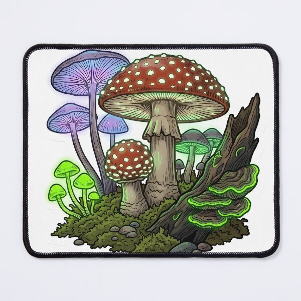 Item preview, Bioluminescent Mushroom Forest Goblincore Goth Nature Fungi Aesthetic designed and sold by StickyGuys.