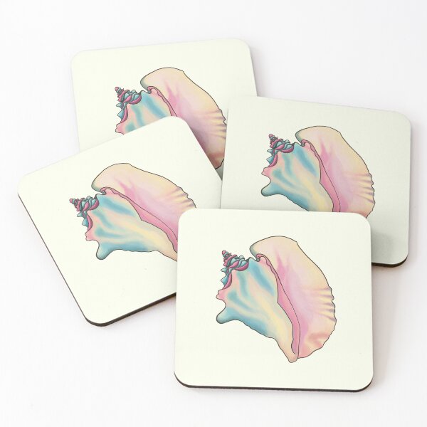 Item preview, Beachy Psychedelic Pastel Conch Shell designed and sold by FebruaryBloom.