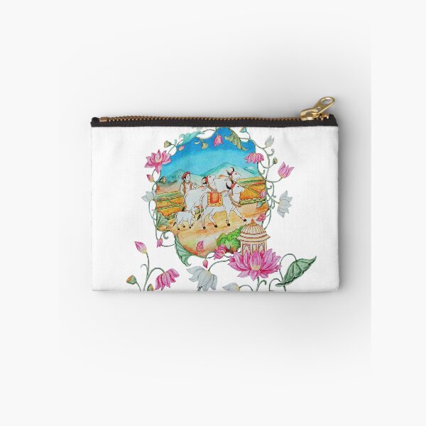 Item preview, Traditional Pichwai Art - Sacred Cow and Lotus Garden Illustration designed and sold by MrArt10K.