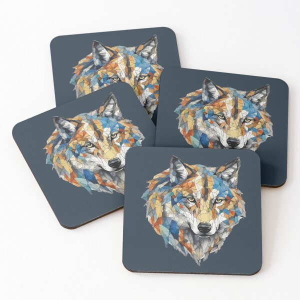 Item preview,  Geometric Mosaic Wolf – Modern Animal Art designed and sold by Tklezardesigns.