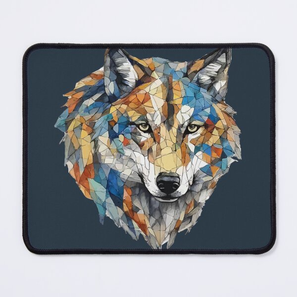 Item preview,  Geometric Mosaic Wolf – Modern Animal Art designed and sold by Tklezardesigns.