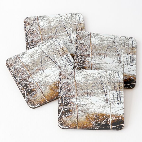 Item preview, Snow Covered Stream Banks, Pennsylvania Winter, Digital Illustration designed and sold by AMacGPhilly.