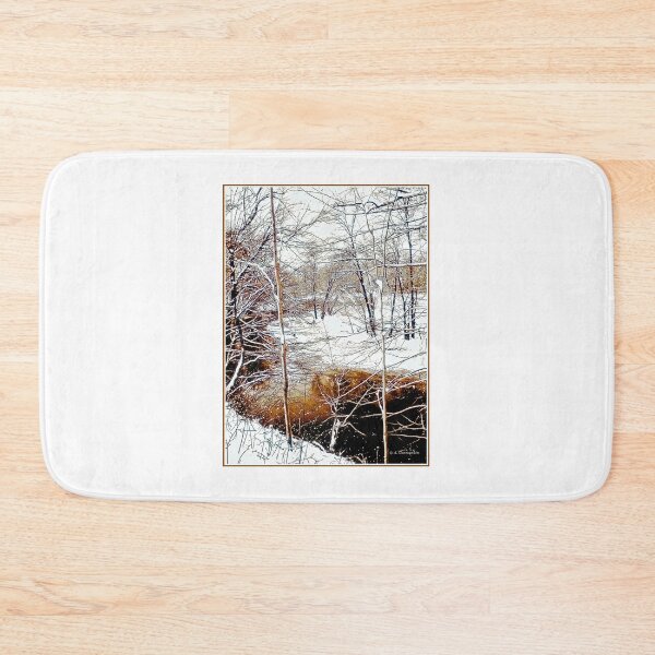 Item preview, Snow Covered Stream Banks, Pennsylvania Winter, Digital Illustration designed and sold by AMacGPhilly.