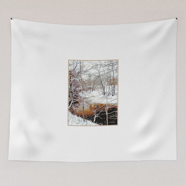 Item preview, Snow Covered Stream Banks, Pennsylvania Winter, Digital Illustration designed and sold by AMacGPhilly.