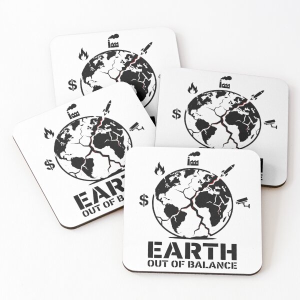 Item preview, Earth Out of Balance – Dystopian Stencil Climate Change Street Art designed and sold by PLUSHIWORLDtm.