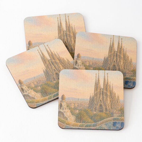 Item preview, Barcelona Sagrada Familia Watercolor Poster, Gaudi Architecture Art, Spain Travel Wall Art, Vintage Mediterranean Print designed and sold by Art-Selling.