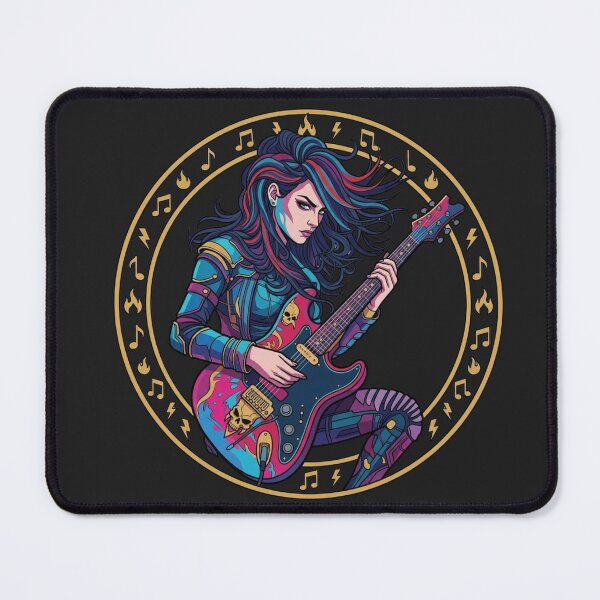 Item preview, Rock Goddess Electric Guitarist Emblem designed and sold by KireaDesigns.