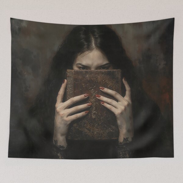 Item preview, The Secret Grimoire Gothic Girl With Book Art designed and sold by DarkHolyQueen.