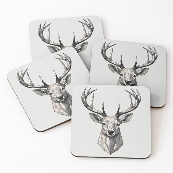 Item preview, Geometric Mosaic Deer – Modern Animal Art designed and sold by Tklezardesigns.